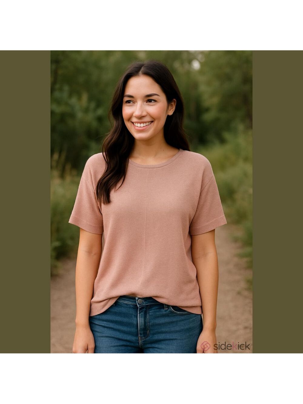 Chicos Beige Rayon Short Sleeve Shirt Woman Size 1